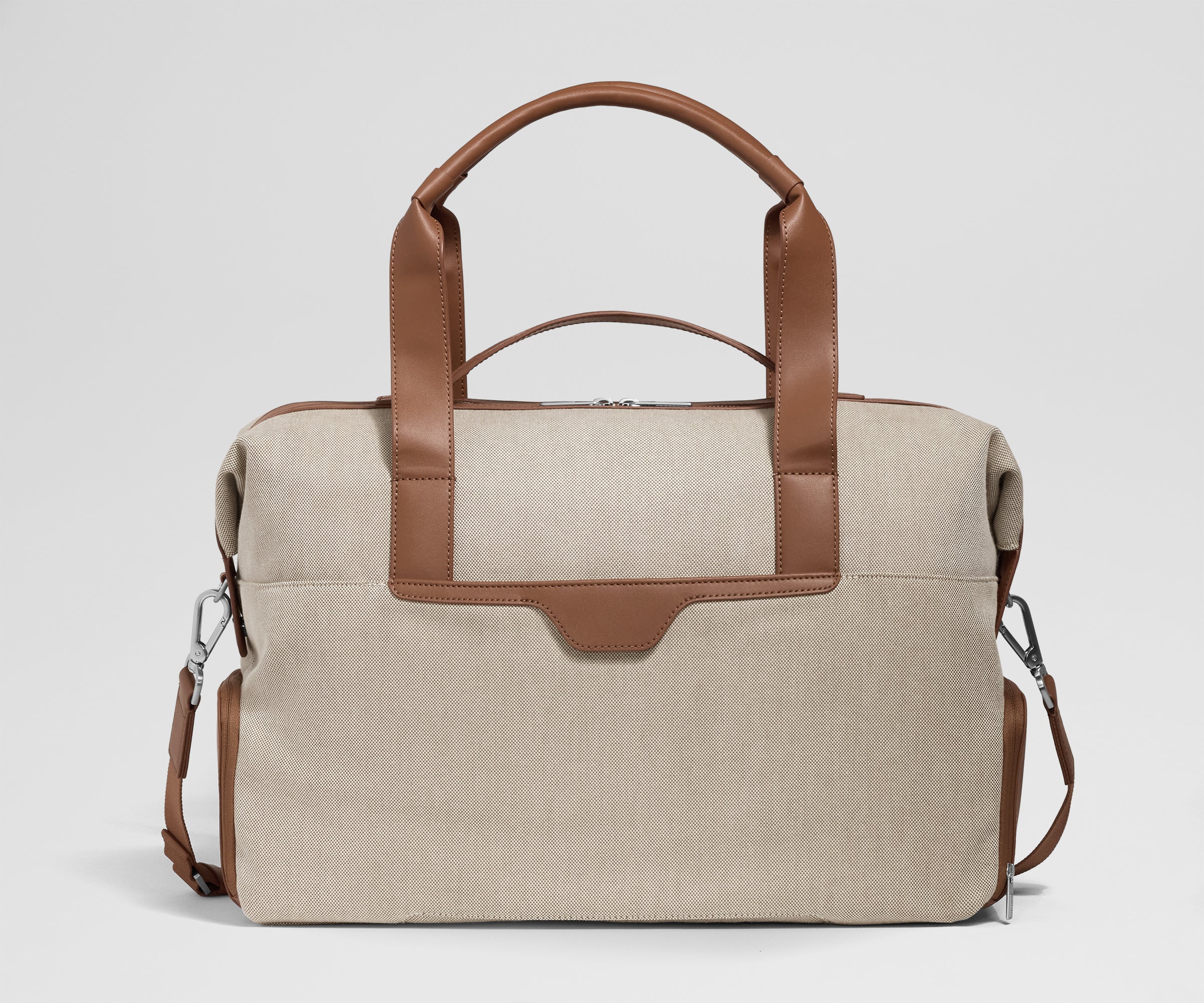 Canvas Overnight Bag in Saddle Brown - Image 5