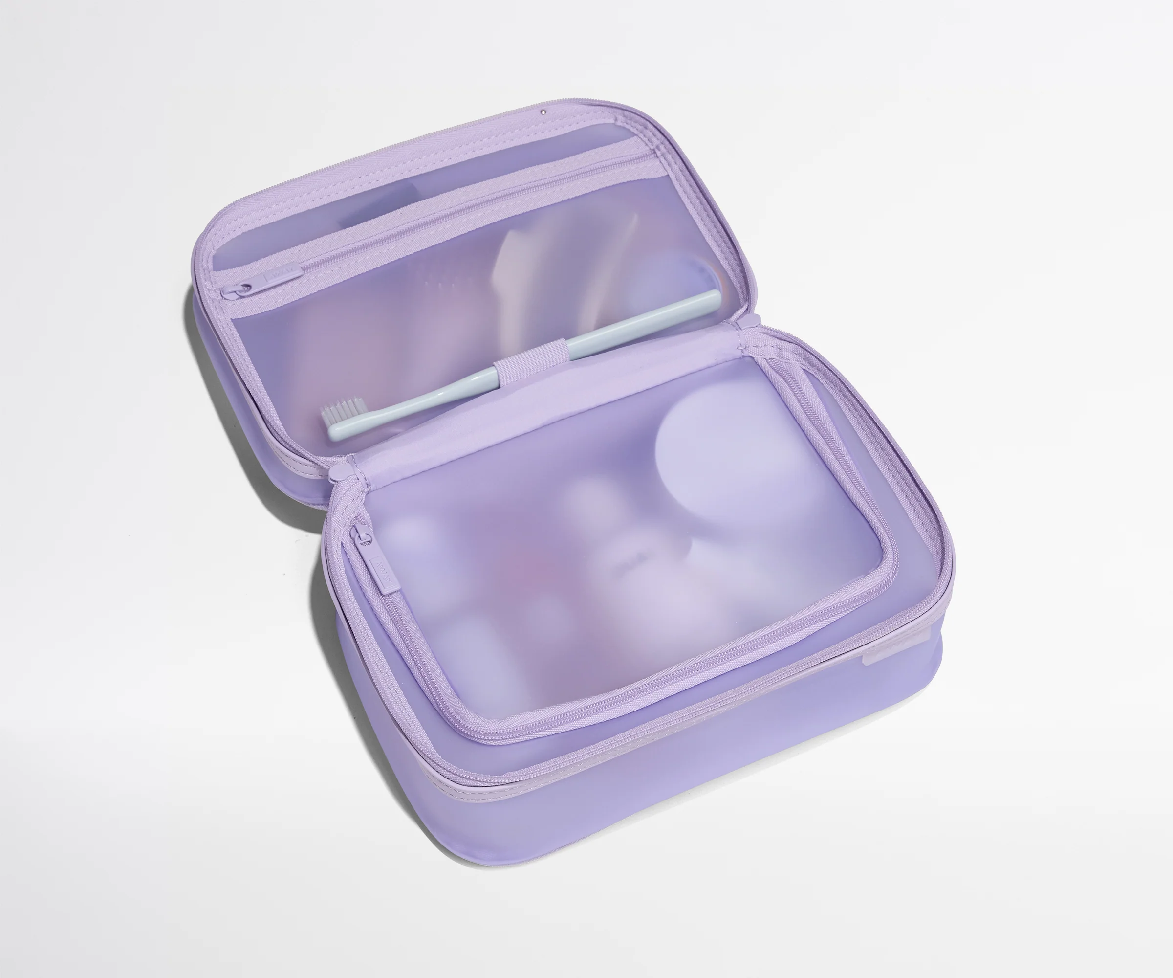 Clear Toiletry Bag in Lavender Haze Purple - Image 2