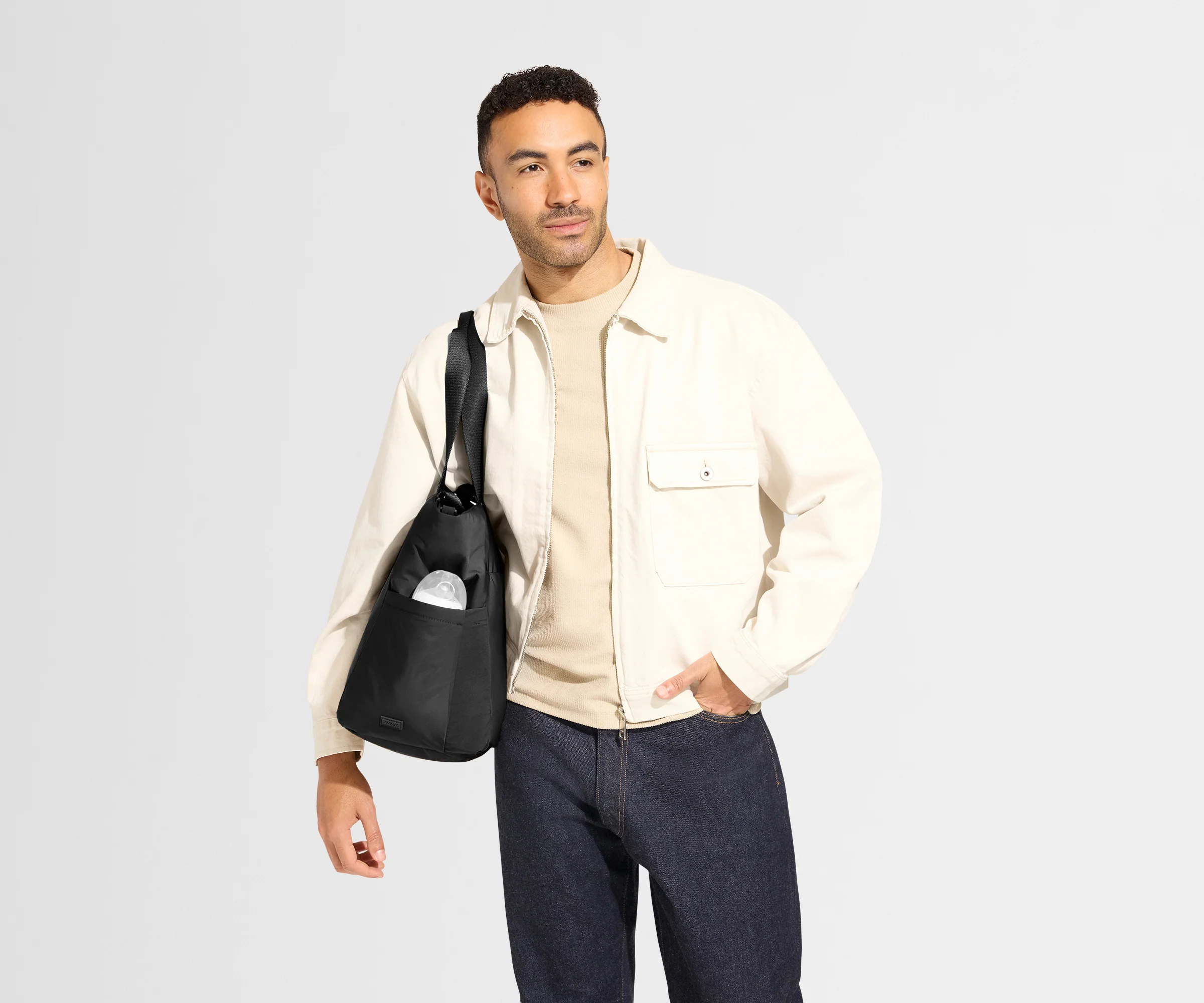 Featherlight Diaper Tote in Jet Black - Image 4