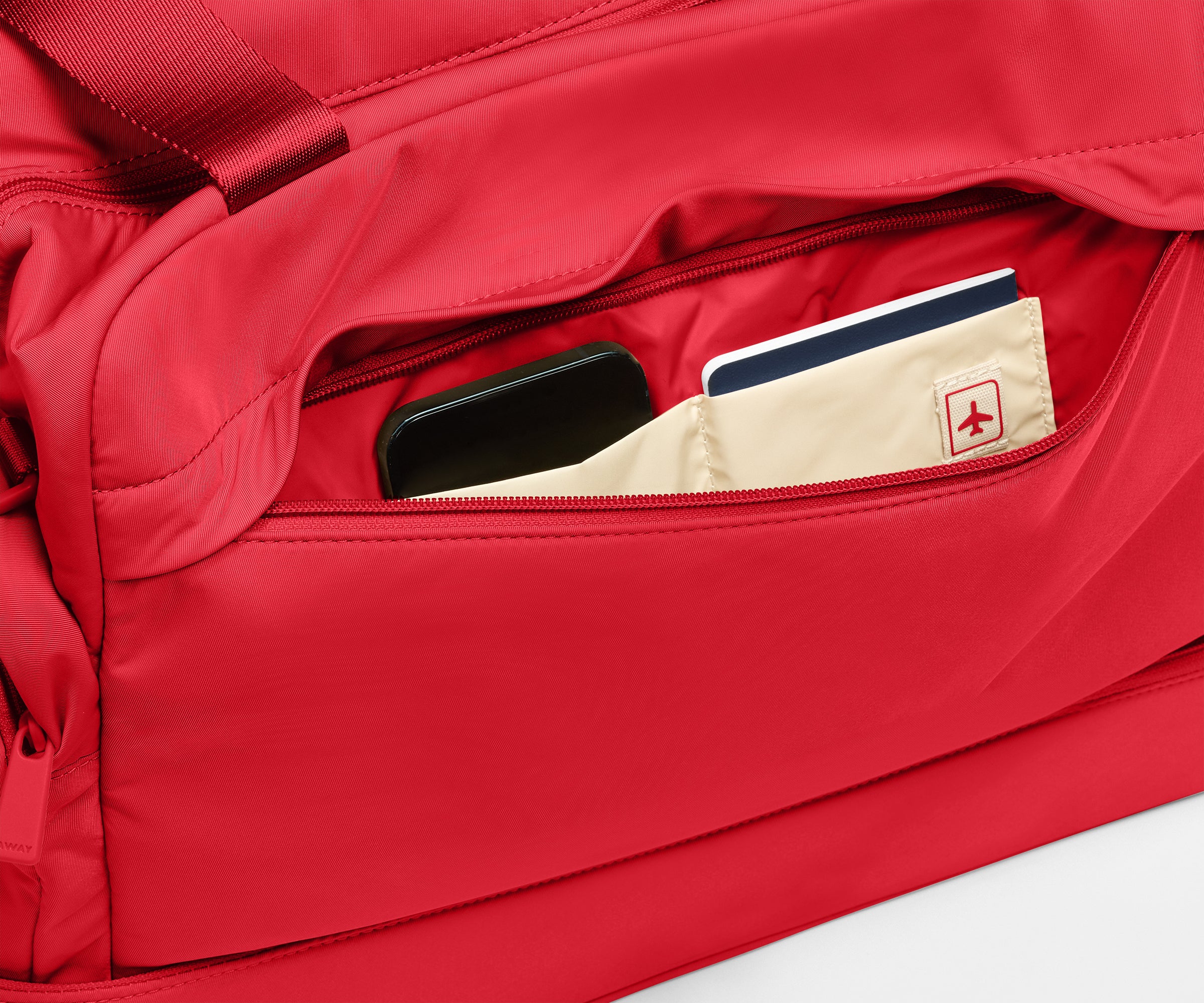 Featherlight Overnight Bag in Cherry Red - Image 5