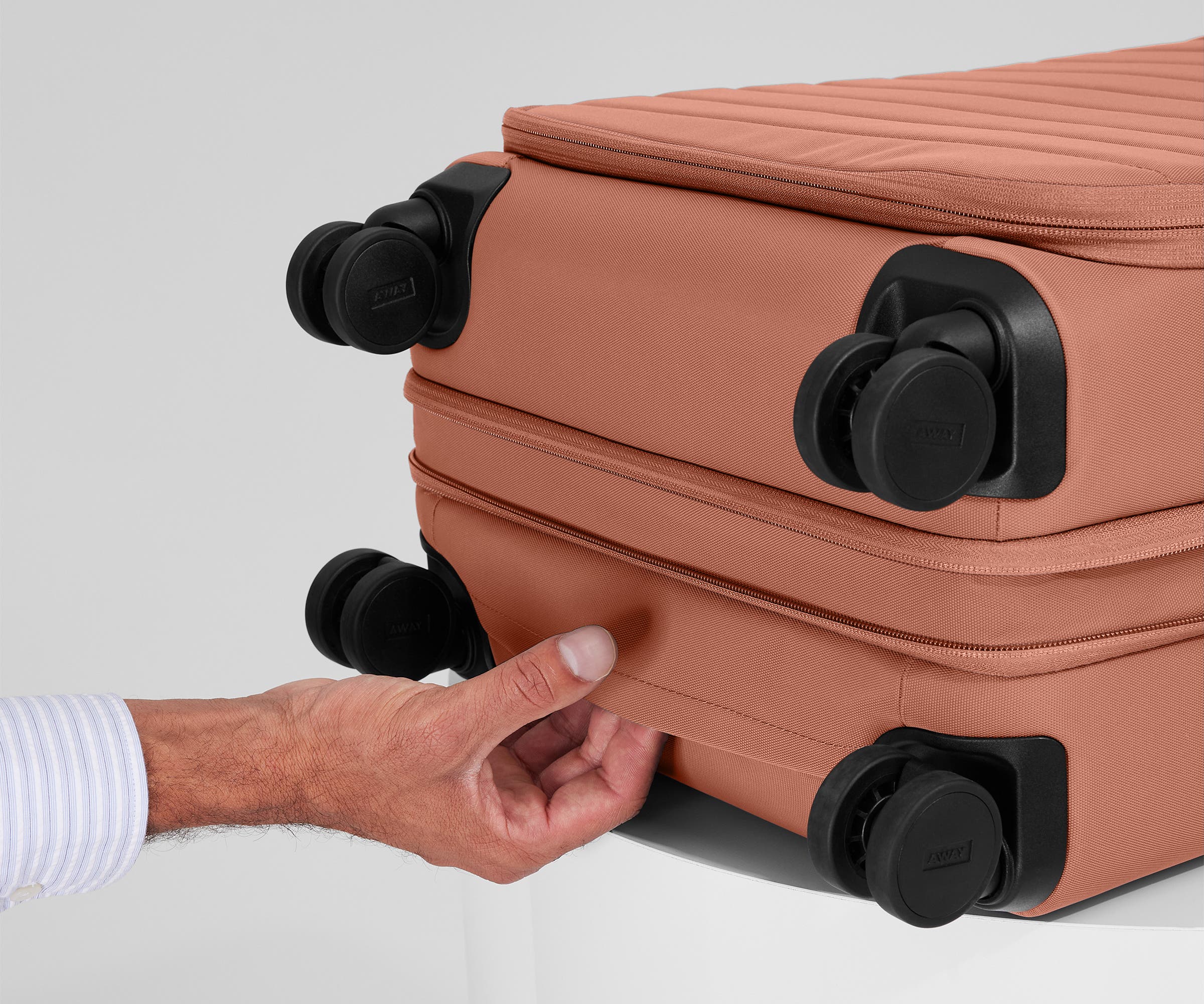 The Softside Bigger Carry-On in Clay Pink - Image 9