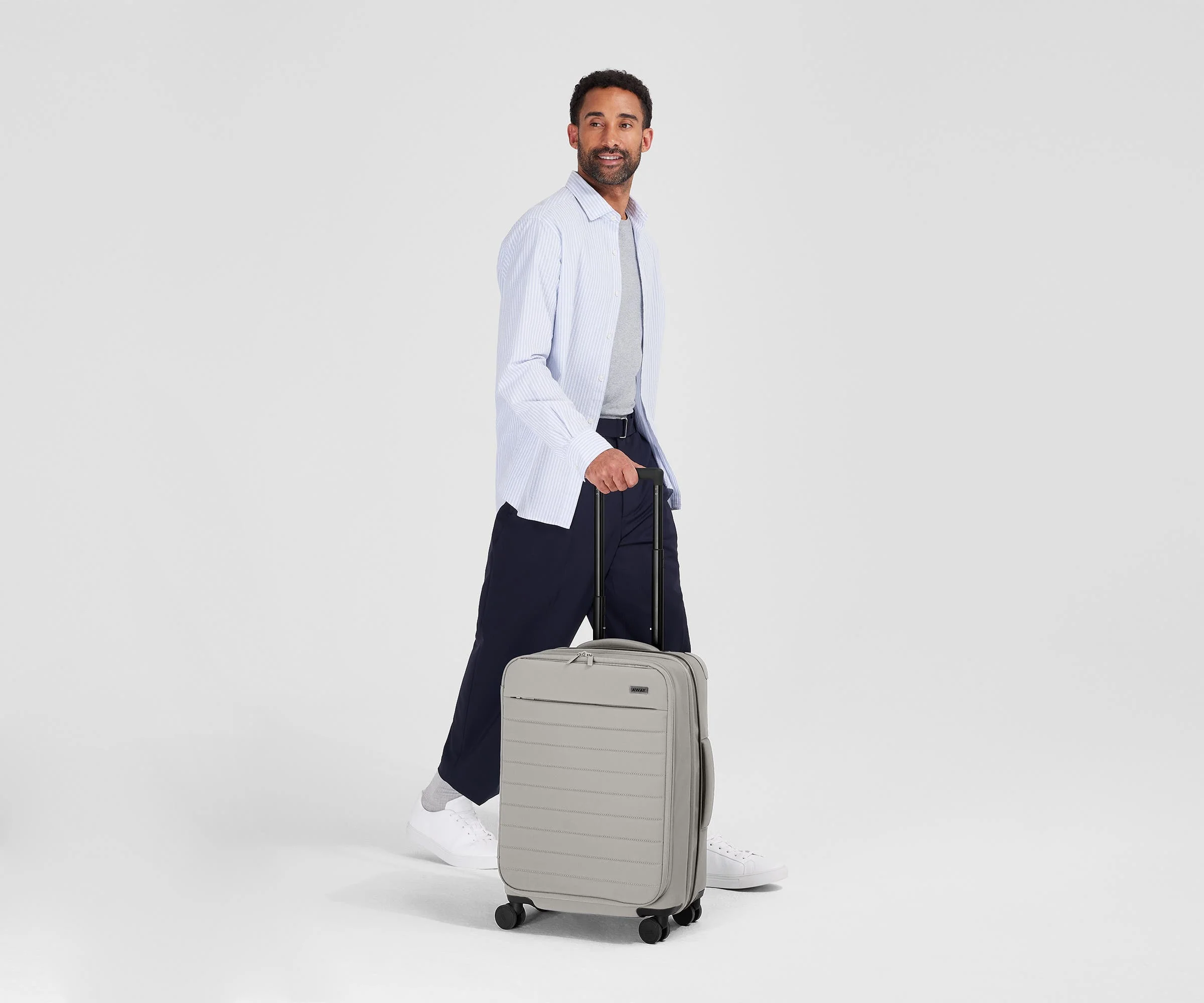The Softside Bigger Carry-On in Cloud Gray - Image 4