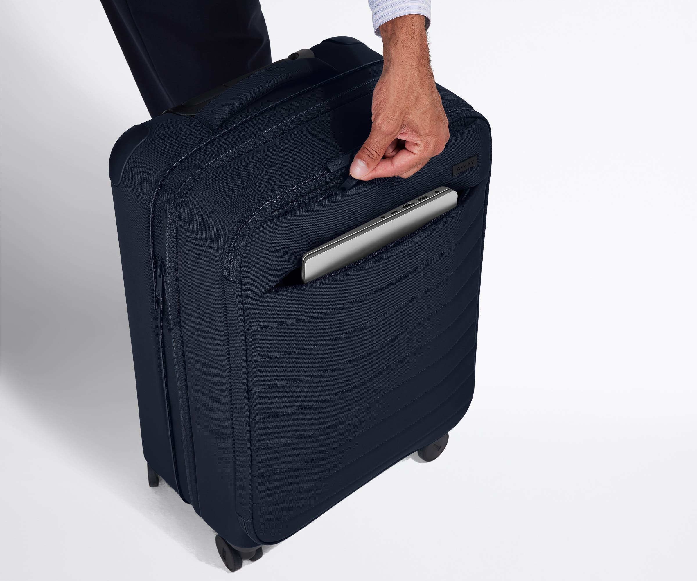 The Softside Bigger Carry-On in Navy Blue - Image 6